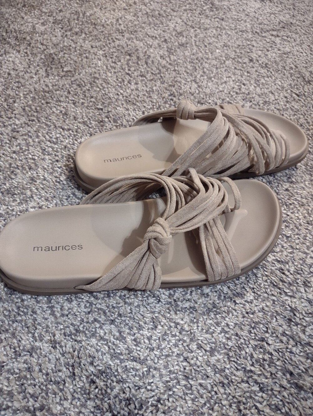 Maurices Taupe Knotted Slide Sandals for Women